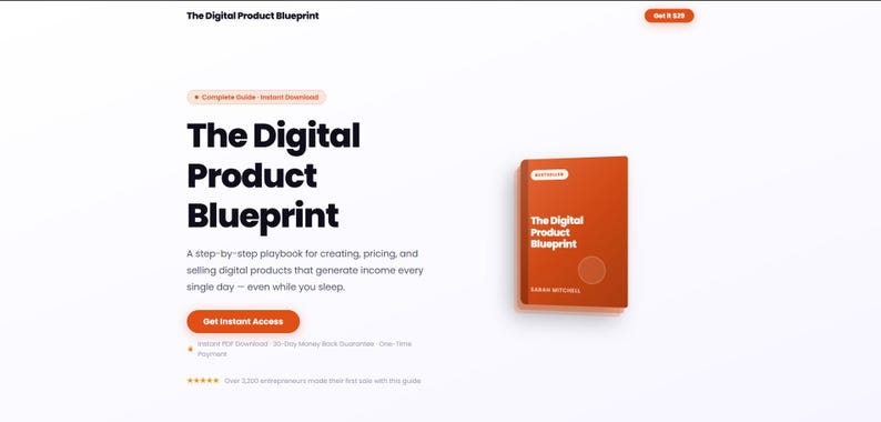 Ebook Website Landing Page Template | HTML CSS JS Sales Page (digital ...