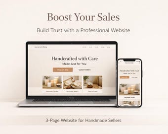 Custom Website for Handmade Sellers Professional 3 Page Design for Boosting Sales and Credibility