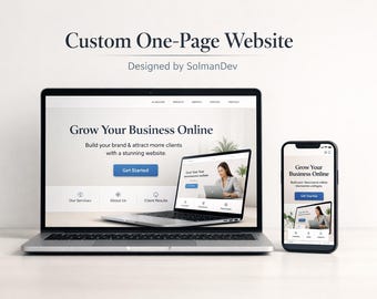 Custom One-Page Website Design (Done For You) | Landing Page for Small Business | Mobile + SEO