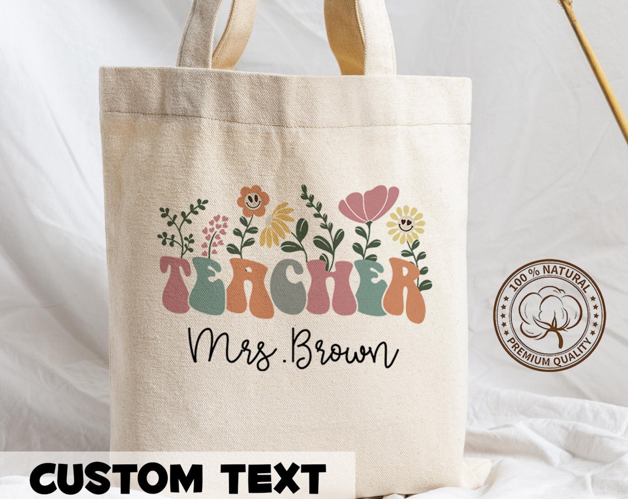 Personalized Teacher Tote Bag, Back To School Gifts For Teacher