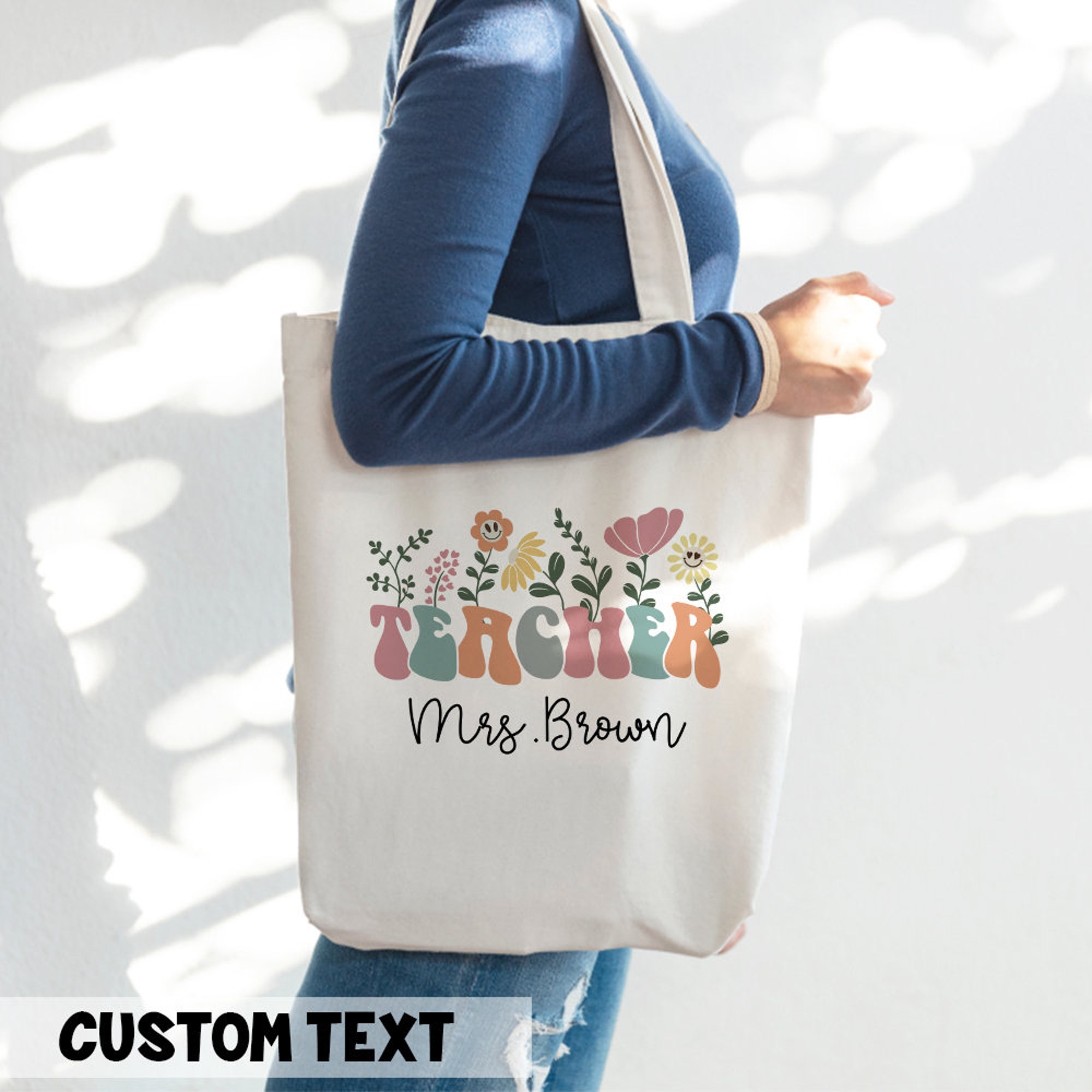 Personalized Teacher Tote Bag, Back To School Gifts For Teacher