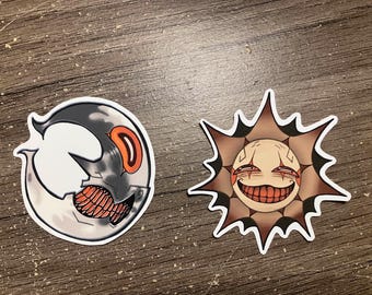 Creepy Sun and Moon Stickers