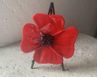 Fused Glass Poppy