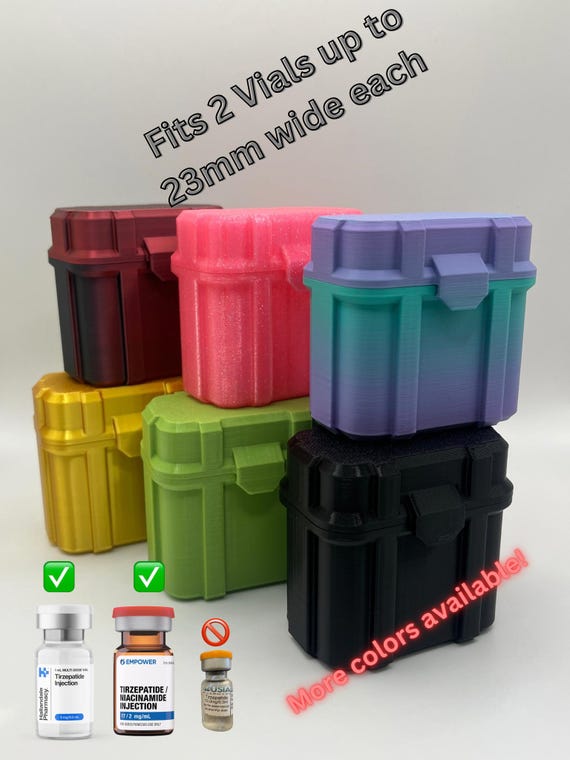 Peptide Storage Box 2 X 5-10ml Vial (22mm) Fits Hallandale, Strive, Empower and Other Compounded Brands. - Etsy Peptide Storage Box 2 X 5-10ml Vial (22mm) Fits Hallandale, Strive, Empower and Other Compounded Brands. - Etsy