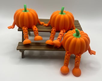 Articulated Pumpkin Desk Pal. Halloween Decor. Desk Fidget Toy