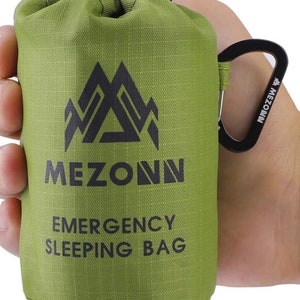 Mezonn Emergency Sleeping Bag Survival Bivy Sack Use as Emergency Blanket Lightweight Survival Gear for Outdoor Hiking Camping