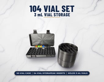 104 Vial Set. Holds 3ml Vials 50 vial case + 54 Vial Hydrapeak Set Fast Shipping