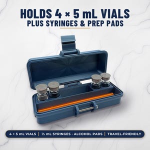 GLP-1 and Accessories CASE-  Peptide Storage Box ( 5ml x 4 vials and accessories) Pharmacy Vials (23mm)
