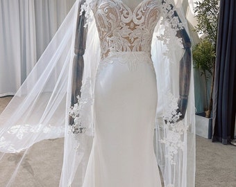 Minimalist Satin Lace Mermaid Wedding Bridal Dress, Custom Simple Elegant Prom Party Gown, Boho Princess Classic