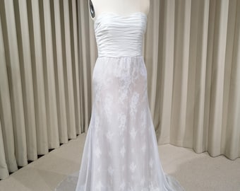 Strapless Satin Corset Lace Mermaid Wedding Dress | Margaux