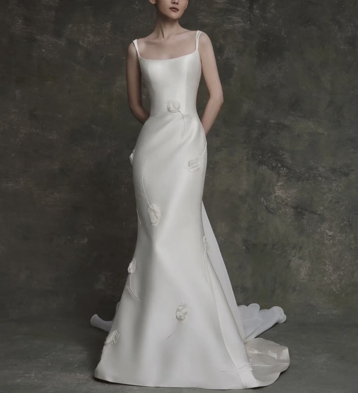 online collection Line Simple ALine Wedding Dresses Sleeves Short