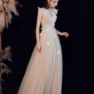 Fairy Green Tulle Sequin Butterfly Applique A Line Birthday Party Dress Evening Dress