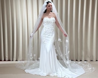 1 Tier 3D Flower Wedding Veil