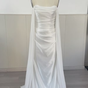 Minimalist Satin Corset Wedding Bridal Dress, Custom Simple Elegant Prom Party Gown, Courthouse Civil Reception Elopement Dress image 3