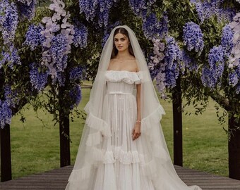 Taylor Hill Inspired Off Shoulder Lace Wedding Bridal Dress, Custom Unique A-Line Party Gown, Fairy Boho Reception Dress, Courthouse Wedding