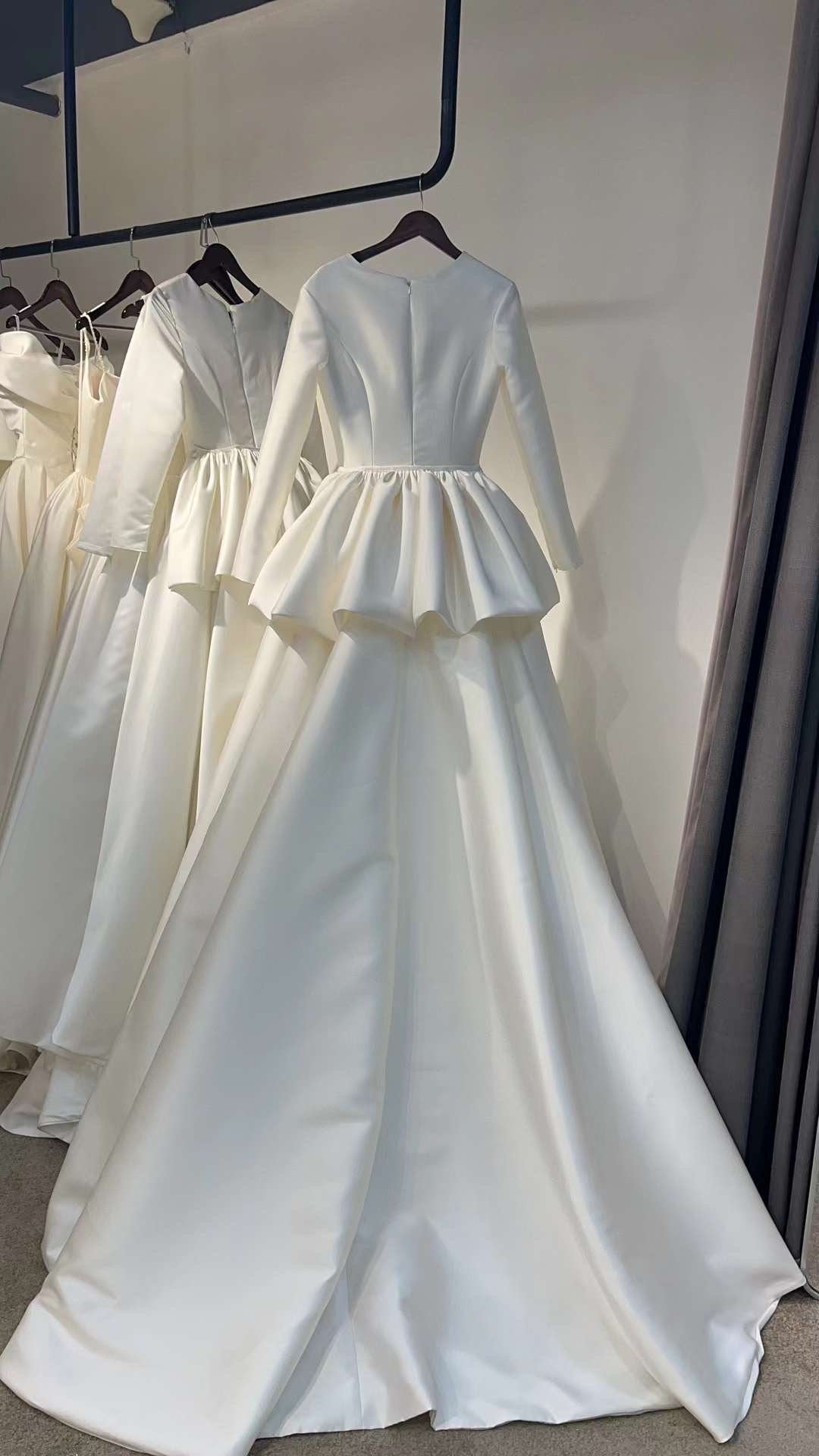 mikado wedding dress long sleeve Austen Long Sleeve Wedding Dress