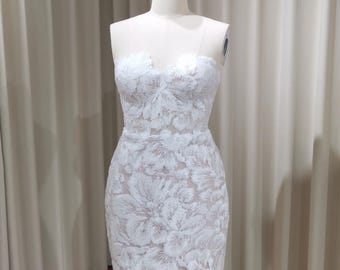 Strapless Lace Corset Short Wedding Dress | Emma