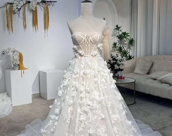 Fairy Corset Floral Wedding Ballgown