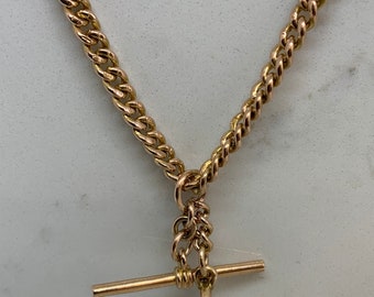 9ct gold vintage double Albert chain