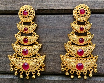 Gold plated earrings, jhumka