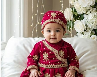 Vestido pasni nepalí para niña/Ceremonia de destete/Alimentación con arroz/Annaprasan