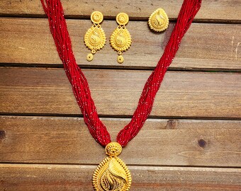Gold Plated Nepali Style Mangalsutra Set With Hydro Pote Etsy
