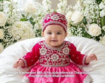 Nepalesische Pasni Kleid für Baby Mädchen (rosa)/Baby Weaning Ceremony/Reis füttern/ Annaprasan