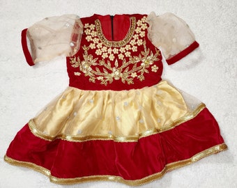 Vestido pasni nepalí para niña/Ceremonia de destete/Alimentación con arroz/Annaprasan