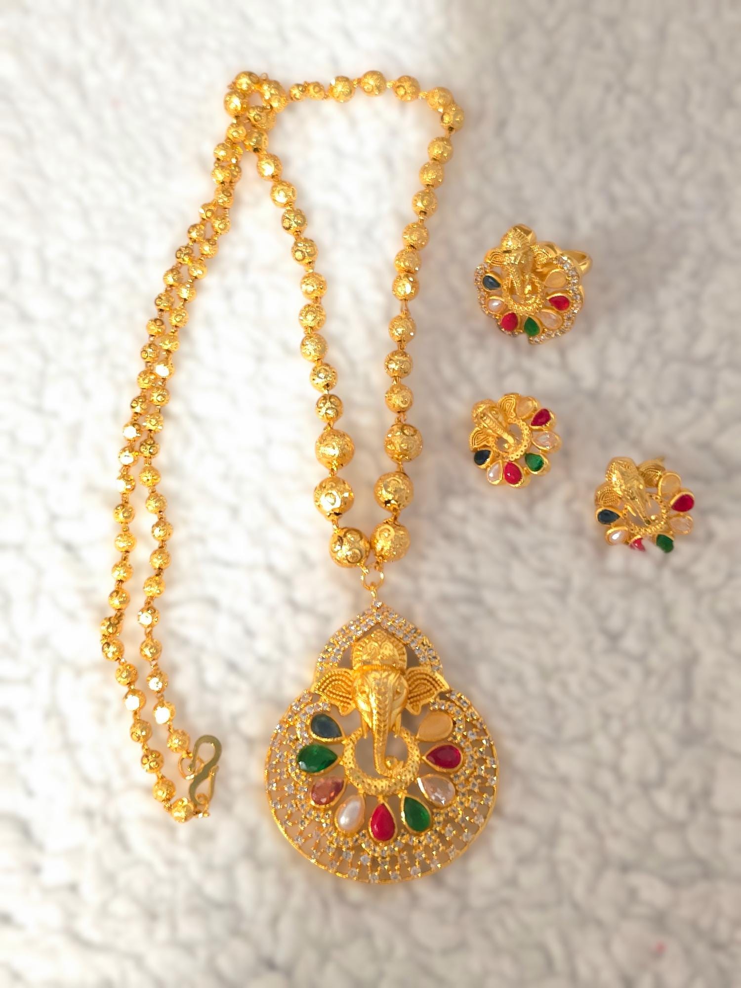 Gold plated ganesh neclake