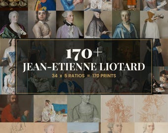 34 Jean-Etienne Liotard Gallery Wall Bundle | Vintage Moody Vintage Portrait Prints, Digital Download