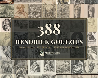 Hendrick Goltzius Wall Art Bundle | 388 Vintage Engraving Prints, Moody Gallery Wall Decor, Printable Fine Art, Instant Digital Download