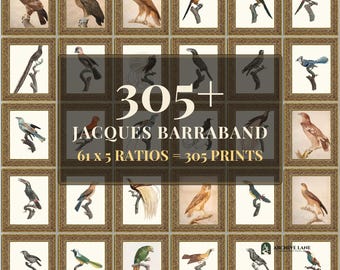 Nature Wall Art | 61 Vintage Prints, Jacques Barraband, Printable Wall Art, Instant Download