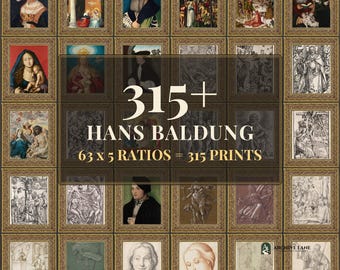 Dark Academia Wandbilder | 63 Vintage-Drucke von Hans Baldung, druckbare Wandbilder, Sofort-Download