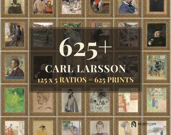 Carl Larsson Wandbild-Set | 125 Vintage-Kunstdrucke, Vintage-Wohndekoration, Kunstdrucke zum Ausdrucken, Sofort-Download