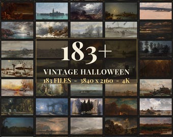 Vintage Halloween-TV-Rahmen | 183 gruselige Gothic-4K-Dateien | Samsung The Frame Moody Dark Academia Digitaler Download