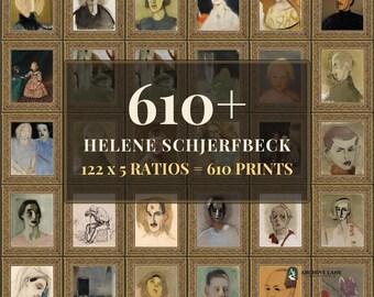 Helene Schjerfbeck Wandbild-Set | 122 impressionistische Drucke, Vintage-Wohndekoration, Kunstdrucke zum Ausdrucken, Sofort-Download