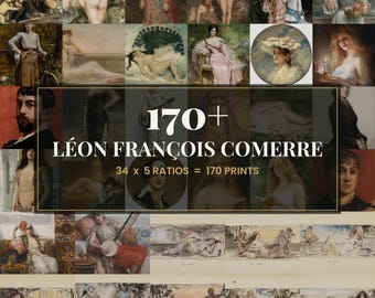 34 Léon François Comerre Gallery Wall Bundle | Vintage Moody Vintage Portrait Prints, Digital Download
