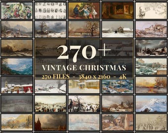 Vintage-Weihnachts-TV-Bilderrahmen | 270 gemütliche Winter-4K-Dateien | Samsung The Frame: Verschneites Bauernhaus-Weihnachtsmotiv (Digitaler Download)