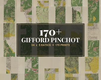 34 Gifford Pinchot Gallery Wall Bundle | Vintage Map Prints, Digital Download