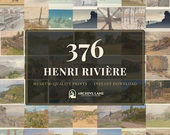 Henri Rivière Wall Art Bundle | 376 Vintage Landscape Prints, Moody Gallery Wall Decor, Printable Fine Art, Instant Digital Download
