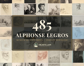 Alphonse Legros Wall Art Bundle | 485 Vintage Portrait Prints, Moody Gallery Wall Decor, Printable Fine Art, Instant Digital Download