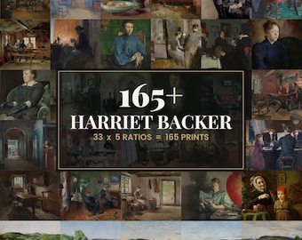 33 Harriet Backer Gallery Wall Bundle | Vintage Moody Impressionist Prints, Digital Download