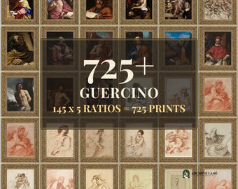 Guercino-Wandkunst-Set | 145 Ölgemälde alter Meister, stimmungsvolle und vielseitige Wanddekoration, Kunstdrucke zum sofortigen Download