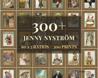 Weihnachtsposter | 60 Vintage-Drucke, Jenny Nyström, Druckbare Wandbilder, Sofort-Download