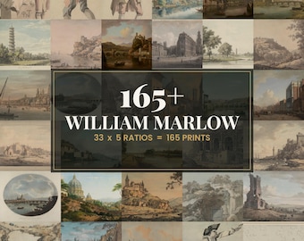 33 William Marlow Gallery Wall Bundle | Vintage Moody Vintage Landscape Prints, Digital Download