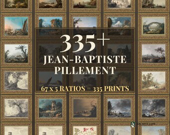 Cottagecore-Dekor | 67 Vintage-Drucke, Jean-Baptiste Pillement, Wandbilder zum Ausdrucken, Sofort-Download
