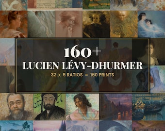32 Lucien Lévy-Dhurmer Gallery Wall Bundle | Vintage Dark Academia Symbolist Prints, Digital Download