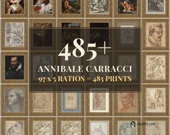 Annibale Carracci Wandbild-Set | 97 Vintage-Kunstdrucke, Vintage-Wohndekoration, Kunstdrucke zum Ausdrucken, Sofort-Download