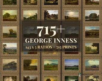 George Inness Wandbild-Set | 143 Vintage-Landschaftsdrucke, Vintage-Wohndekoration, Kunstdrucke zum Ausdrucken, Sofort-Download