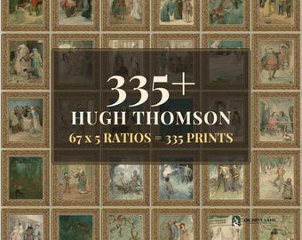 Cottagecore-Dekor | 67 Vintage-Drucke von Hugh Thomson, Wandbilder zum Ausdrucken, Sofort-Download